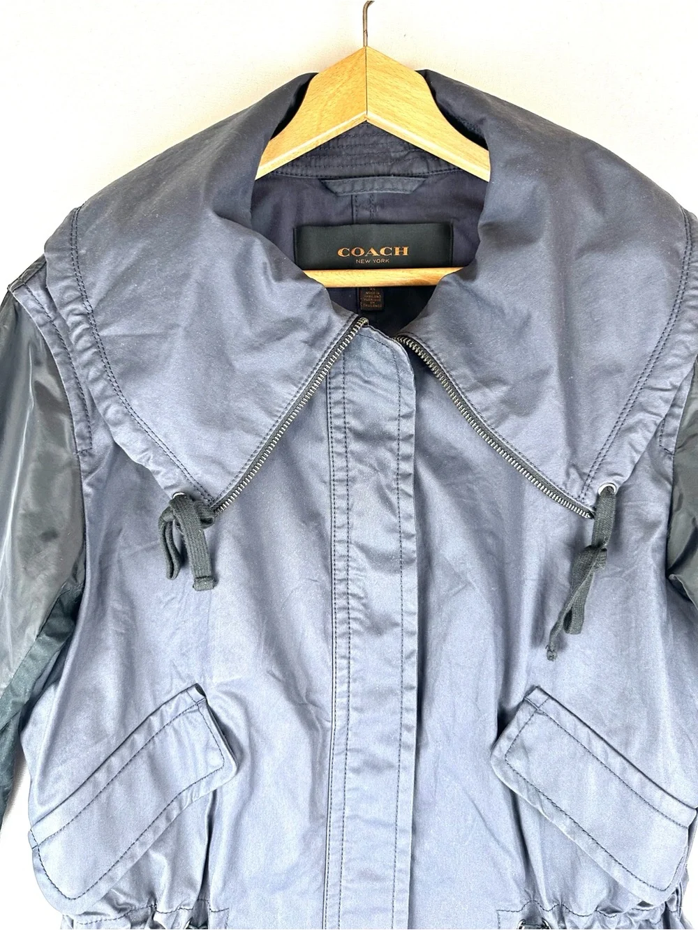 Coach  Hadley Anorak Jacket Navy Black Quiet Luxury Minimalist